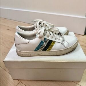 Marc By Marc Jacobs White Sneakers with Multicolor Stripes